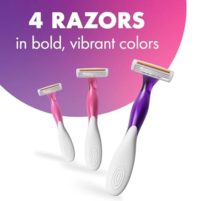 BIC Soleil 3 Scented Women's Disposable 3 Blade Razors, Moisture Strip and Lavender Scented Handles, 4-Pack - Image 4
